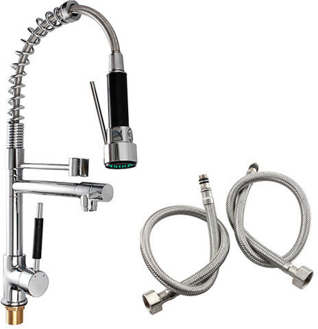 Blue Elephant Pull Down Twin Lever Monobloc Tap Blue Elephant  - Size: 35cm H X 52cm W X 2cm D Blue Elephant Pull Down Twin Lever Monobloc Tap Blue Elephant  - Size: 35cm H X 52cm W X 2cm D