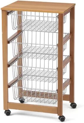 August Grove Ruthar Serving Cart August Grove Frame Finish: Cherry  - Size: Large