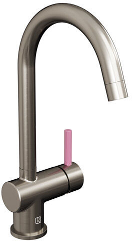Belfry Kitchen Astoria Single Lever Monobloc Tap Belfry Kitchen Finish: Nickel, Handle Finish: Candy Pink  - Size: 54cm H X 34cm W X 11cm D Belfry Kitchen Astoria Single Lever Monobloc Tap Belfry Kitchen Finish: Nickel, Handle Finish: Candy Pink  - Size: 54cm H X 34cm W X 11cm D
