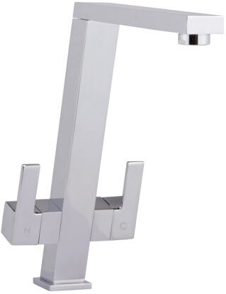 Symple Stuff Corda Angular Square Twin Lever Monobloc Tap Symple Stuff  - Size: 72cm H X 105cm W X 105cm D Symple Stuff Corda Angular Square Twin Lever Monobloc Tap Symple Stuff  - Size: 72cm H X 105cm W X 105cm D