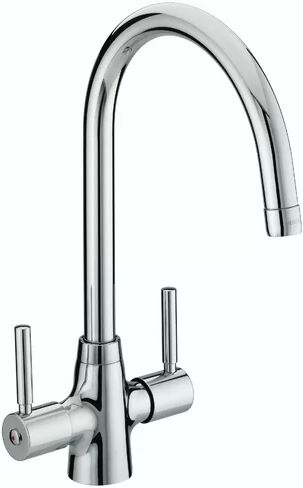 Bristan Monza Twin Lever Monobloc Tap Bristan Finish: Chrome Plated  - Size: 38cm H X 11cm W X 24cm D