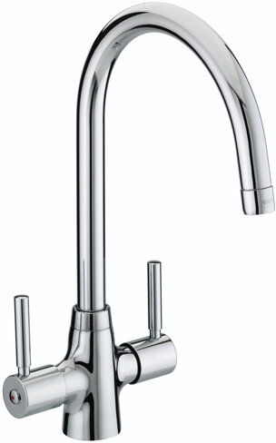 Bristan Monza Twin Lever Monobloc Tap Bristan Finish: Chrome Plated  - Size: 22cm H X 18cm W X 30cm D Bristan Monza Twin Lever Monobloc Tap Bristan Finish: Chrome Plated  - Size: 22cm H X 18cm W X 30cm D