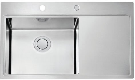 Alveus Single Bowl Kitchen Sink Alveus Drainer Position: Left  - Size: 37cm H X 100cm W X 41cm D Alveus Single Bowl Kitchen Sink Alveus Drainer Position: Left  - Size: 37cm H X 100cm W X 41cm D