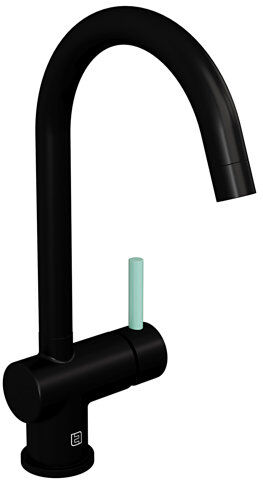 Belfry Kitchen Astoria Single Lever Monobloc Tap Belfry Kitchen Finish: Black, Handle Finish: Pepper Mint  - Size: 54cm H X 34cm W X 11cm D Belfry Kitchen Astoria Single Lever Monobloc Tap Belfry Kitchen Finish: Black, Handle Finish: Pepper Mint  - Size: 54cm H X 34cm W X 11cm D