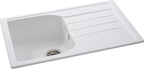 Abode Oriel Single Bowl Inset Kitchen Sink Abode Finish: Frost White  - Size: 20cm H X 78cm W X 48cm D Abode Oriel Single Bowl Inset Kitchen Sink Abode Finish: Frost White  - Size: 20cm H X 78cm W X 48cm D