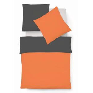 Fleuresse Duvet Cover Set  - orange/black - Size: Double - 2 Pillowcases (80 x 80 cm)