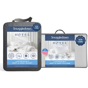 Snuggledown Luxuriously Hotel Soft & Cosy Duvet 4.5 Tog Premium Summer Quilt Washable with 2 Pillows White Kingsize