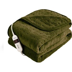 Silentnight Comfort Control Heated Throw Super-soft with 9 Settings Over Blanket Green 120cm W X 160cm L