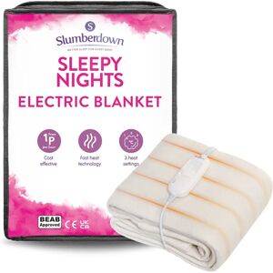 Slumberdown Sleepy Nights Electric Blanket, 3 Heat Settings white 142.0 W cm