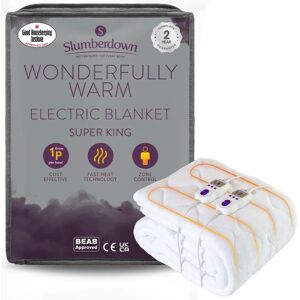 Slumberdown Wonderfully Warm Electric Blanket Control 9-Heat Settings Easy Fit Machine Washable gray 160.0 H x 170.0 W cm