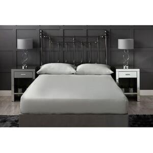 Belledorm 300 Thread Count 100% Cotton Satten Fitted Sheet Platinum Super King (6')