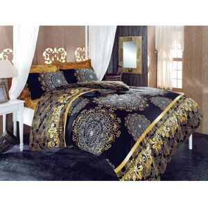 Rosdorf Park Enderlin Duvet Cover Set black/yellow Super King Duvet Cover + 2 Pillowcases (50 x 80)