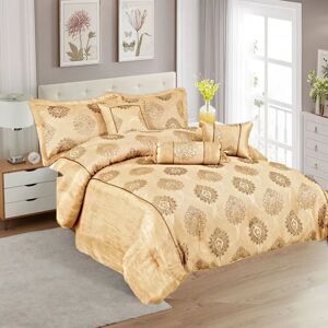 Bloomsbury Market Icahn Bedspread Set with Neck Roll Pillow, Pillow Shams, Cushions and Sheet brown 242.0 H x 228.0 W x 3.0 D cm