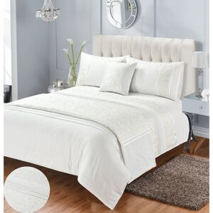 Lily Manor Macey Duvet Cover Set Cream Super King - 2 Standard Pillowcases