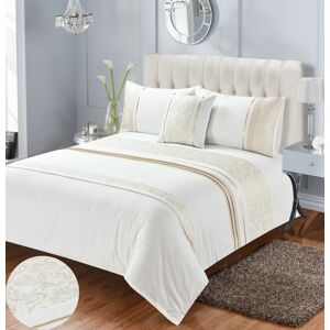 Lily Manor Lexie Duvet Cover Set Ivory Super King - 2 Standard Pillowcases