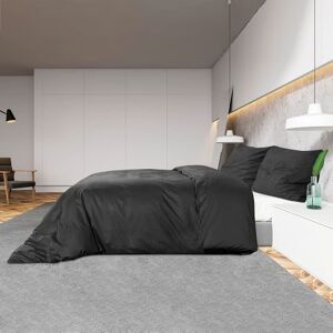 Symple Stuff Black Egyptian Quality Cotton Traditional Duvet Cover Set Black 200 x 220 cm + 80 x 80 cm
