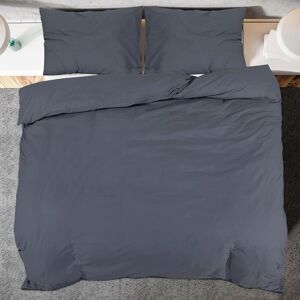 Symple Stuff Black Egyptian Quality Cotton Traditional Duvet Cover Set Anthracite 240 x 220 cm + 60 x 70 cm
