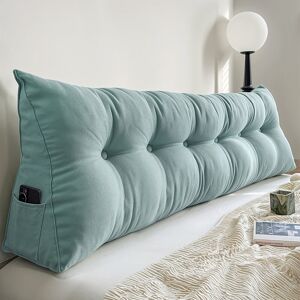 Latitude Run Washable Wedge Headboard Pillow Green 180cm W x 20cm D Latitude Run Washable Wedge Headboard Pillow Green 180cm W x 20cm D