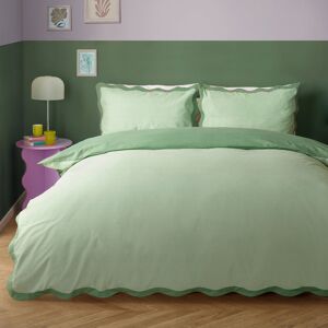 furn. Wiggle Scallop Duvet Cover Set Green Super King Duvet Cover + 2 Standard Pillowcases furn. Wiggle Scallop Duvet Cover Set Green Super King Duvet Cover + 2 Standard Pillowcases