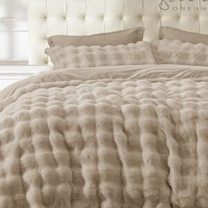 Symple Stuff Luxury Thermal Supersoft Faux Fur Duvet Set Beige Single Symple Stuff Luxury Thermal Supersoft Faux Fur Duvet Set Beige Single