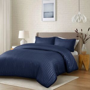 17 Stories Noso Premium Hotel Quality Satin Stripe Duvet Cover Set with Pillowcases Navy Super King 17 Stories Noso Premium Hotel Quality Satin Stripe Duvet Cover Set with Pillowcases Navy Super King