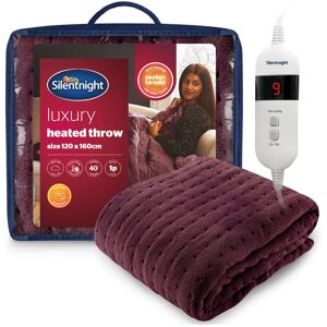 Silentnight Comfort Control Heated Throw Super-soft with 9 Settings Over Blanket Berry 120cm W X 160cm L Silentnight Comfort Control Heated Throw Super-soft with 9 Settings Over Blanket Berry 120cm W X 160cm L