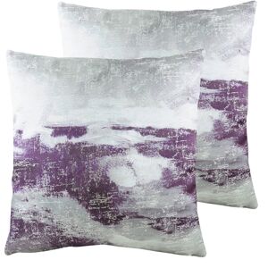 Evans Lichfield Cushion with Filling Steel/Purple/Feather 43cm H X 43cm W X 4cm D Evans Lichfield Cushion with Filling Steel/Purple/Feather 43cm H X 43cm W X 4cm D