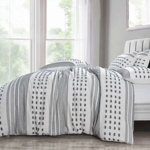 Natur Pur Shabby Elegance Boho Modern Tuft Duvet Set White;Grey Queen Natur Pur Shabby Elegance Boho Modern Tuft Duvet Set White;Grey Queen