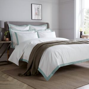 17 Stories Luxury 800 Thread Count Contrast Wide Border Sateen Duvet Cover White/Teal Double 17 Stories Luxury 800 Thread Count Contrast Wide Border Sateen Duvet Cover White/Teal Double