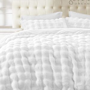 Symple Stuff Luxury Thermal Supersoft Faux Fur Duvet Set White Single Symple Stuff Luxury Thermal Supersoft Faux Fur Duvet Set White Single