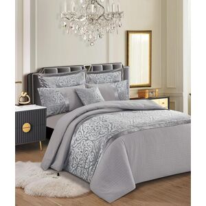 Marlow Home Co. Anderea Velvet 3 Piece Duvet Cover Set Silver 230 x 220 cm Marlow Home Co. Anderea Velvet 3 Piece Duvet Cover Set Silver 230 x 220 cm