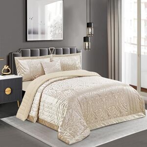 Rosdorf Park Bollara Velvet Bedspread Set Beige Super King Bedspread + 2 Pillow Sham Rosdorf Park Bollara Velvet Bedspread Set Beige Super King Bedspread + 2 Pillow Sham