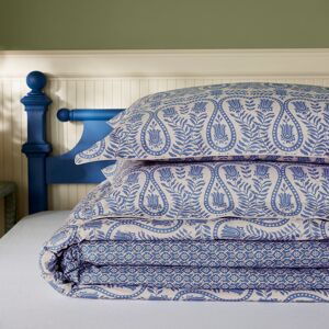 JOULES Wandering Indienne Cotton Percale Duvet Cover Set Blue Super King Duvet Cover + 2 Pillowcases JOULES Wandering Indienne Cotton Percale Duvet Cover Set Blue Super King Duvet Cover + 2 Pillowcases