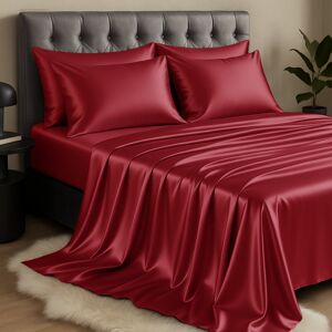 Canora Grey Mulberry Silk Flat Sheet Red Double (4'6) Canora Grey Mulberry Silk Flat Sheet Red Double (4'6)