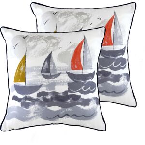 Evans Lichfield Evans Sailboats Cushion with Filling Feather Evans Lichfield Evans Sailboats Cushion with Filling Feather