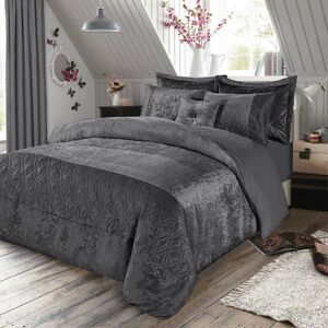 Rosdorf Park Santiago 3 Piece Crushed Velvet Duvet Cover Set Ultra Soft Luxurious and Easy Care Bedding Grey Kingsize - 2 Standard Pillowcases Rosdorf Park Santiago 3 Piece Crushed Velvet Duvet Cover Set Ultra Soft Luxurious and Easy Care Bedding Grey Kingsize - 2 Standard Pillowcases