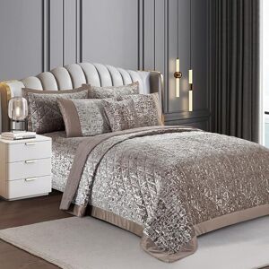 Rosdorf Park Bohara Velvet Bedspread Set Mink Double/King Bedspread + 2 Pillow Sham Rosdorf Park Bohara Velvet Bedspread Set Mink Double/King Bedspread + 2 Pillow Sham