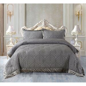 Mercer41 Chelsea Tufted Crushed Velvet Bedspread Set – Luxurious Soft Quilted Bedding with Matching Pillow Shams, Elegant Velvet Comforter Coverlet Set Gray 250 x 250 cm Bedspread - 2 Pillow Shams Mercer41 Chelsea Tufted Crushed Velvet Bedspread Set – Luxurious Soft Quilted Bedding with Matching Pillow Shams, Elegant Velvet Comforter Coverlet Set Gray 250 x 250 cm Bedspread - 2 Pillow Shams