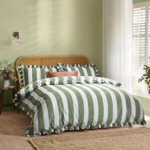 Wylder King Birdie Stripe Ruffle Duvet Cover Set - Cotton-Rich Fabric Wylder King Birdie Stripe Ruffle Duvet Cover Set - Cotton-Rich Fabric