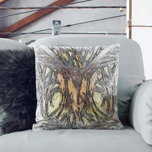 East Urban Home Golden Trees in Abstract Cushion with Filling 55.0 H x 55.0 W x 20.0 D cm