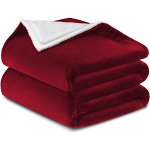 Haffa Reversible Sherpa Fleece Throw Blanket - Ultra-Soft, Warm & Cozy Comfort for All Seasons Burgundy 270cm x 230cm Haffa Reversible Sherpa Fleece Throw Blanket - Ultra-Soft, Warm & Cozy Comfort for All Seasons Burgundy 270cm x 230cm