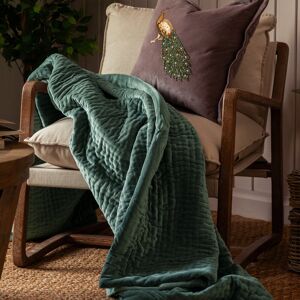 Voyage Maison Haze Velvet Throw Green 140cm W X 220cm L Voyage Maison Haze Velvet Throw Green 140cm W X 220cm L