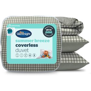 Silentnight Summer Breeze Coverless 4.5 Tog Duvet and Pillowcase Set Sage Gingham Super King Silentnight Summer Breeze Coverless 4.5 Tog Duvet and Pillowcase Set Sage Gingham Super King
