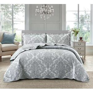 Marlow Home Co. Andrena Microfiber Bedspread Set Damask/Grey Super King Bedspread + 2 Standard Pillow Shams Marlow Home Co. Andrena Microfiber Bedspread Set Damask/Grey Super King Bedspread + 2 Standard Pillow Shams