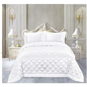 Mercer41 Luxury Camden Bedding Set White Super King Bedspread - 2 Pillowcases Mercer41 Luxury Camden Bedding Set White Super King Bedspread - 2 Pillowcases