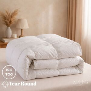MHG Living 10.5 Tog Duck Feather & Duvet – Cotton Cover Medium Weight All Seasons Quilt - Double/King/Super King White Double MHG Living 10.5 Tog Duck Feather & Duvet – Cotton Cover Medium Weight All Seasons Quilt - Double/King/Super King White Double