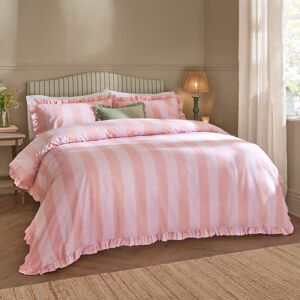 Wylder Birdie Stripe Ruffle Duvet Cover Set Pink Striped Kingsize Duvet Cover + 2 Standard Pillowcases Wylder Birdie Stripe Ruffle Duvet Cover Set Pink Striped Kingsize Duvet Cover + 2 Standard Pillowcases