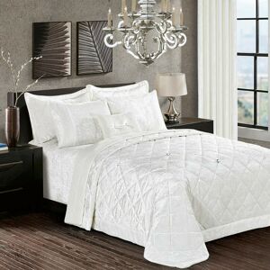 Mercer41 Santiago Crushed Velvet Bedspread Set Premium Soft Microfiber Reverse and Standard Pillow Shams White 275 x 255cm Bedspread + 2 Shams Mercer41 Santiago Crushed Velvet Bedspread Set Premium Soft Microfiber Reverse and Standard Pillow Shams White 275 x 255cm Bedspread + 2 Shams