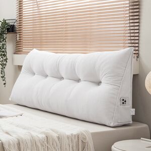 17 Stories Wedge Headboard Pillow with Removable Cover Beige 150cm W x 50cm D 17 Stories Wedge Headboard Pillow with Removable Cover Beige 150cm W x 50cm D