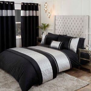 Mercury Olympia 143 TC Duvet Cover Set Silver/Black Super King Duvet Cover + 2 Standard Pillowcases Mercury Olympia 143 TC Duvet Cover Set Silver/Black Super King Duvet Cover + 2 Standard Pillowcases